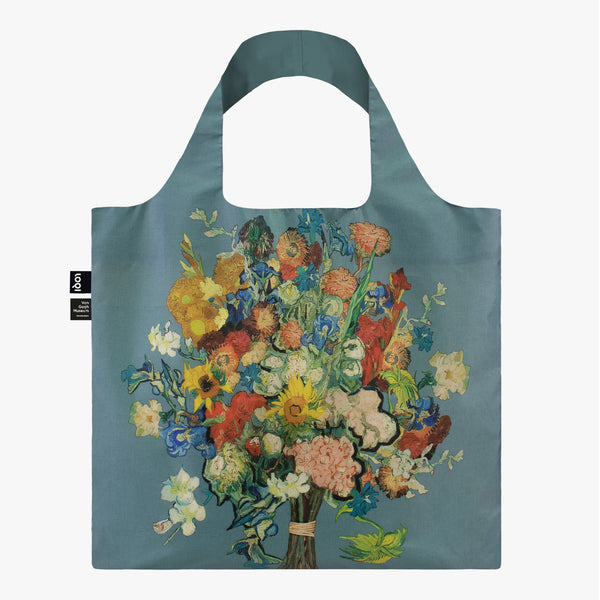 Tote Bag - VINCENT VAN GOGH Bouquet/Flower Pattern Blue - The