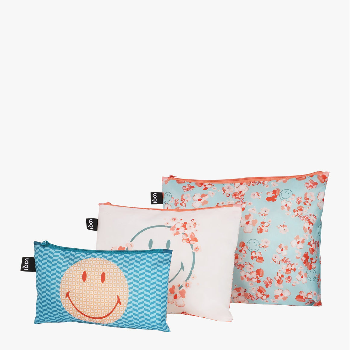 ZIP POCKETS - SMILEY Blossom & Geometric