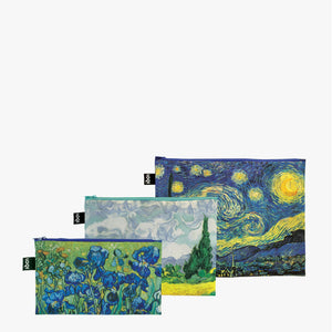 ZIP POCKETS - VINCENT VAN GOGH Irises, A Wheatfield, The Starry Night